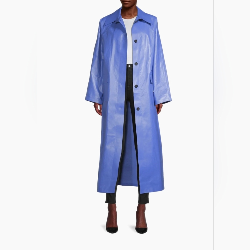 Kassl Stylish Women's Blue Oversize Trench Coat